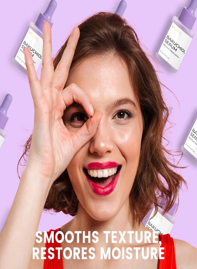 VALITIC Bakuchiol Serum - Retinol Alternative Face Serum - Facial Anti Aging Treatment, Hydrating and Evening Skin Tone - Niacinamide, Hyaluronic Acid, Peptides, Vitamin C, Squalane, 30ml 1.01 fl oz - Image 4